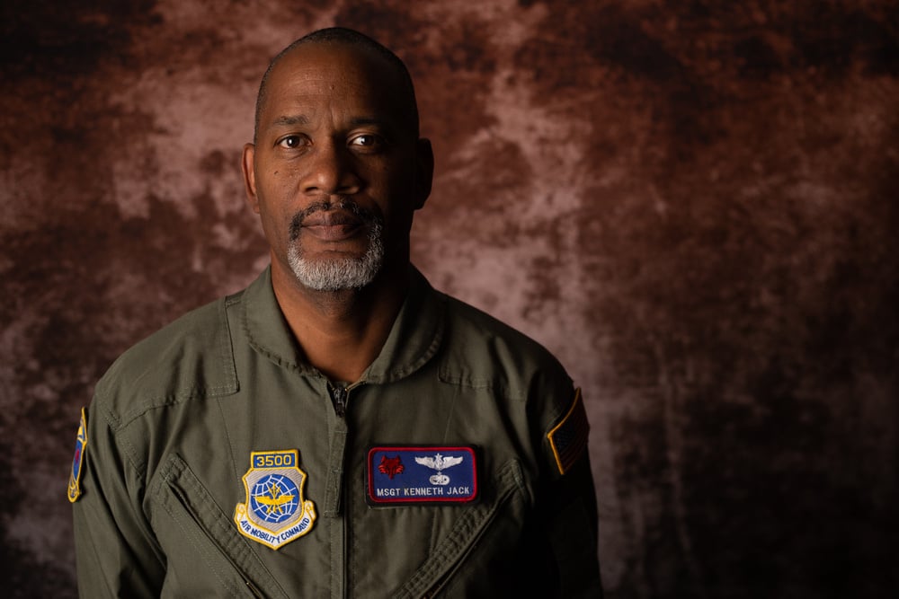 Kenneth Jack is a retired Air Force Master Sergeant in his air force uniform